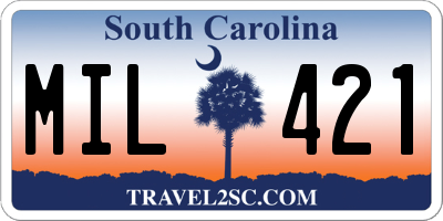 SC license plate MIL421