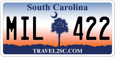 SC license plate MIL422