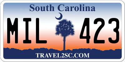 SC license plate MIL423