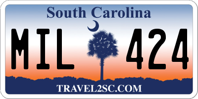SC license plate MIL424