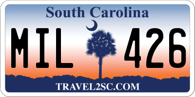 SC license plate MIL426