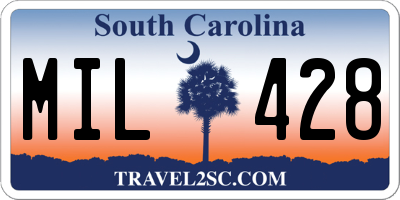 SC license plate MIL428