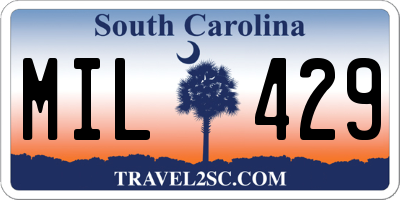 SC license plate MIL429