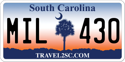 SC license plate MIL430