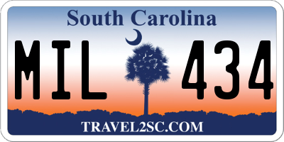 SC license plate MIL434