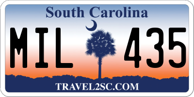 SC license plate MIL435
