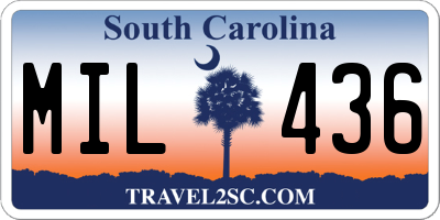 SC license plate MIL436