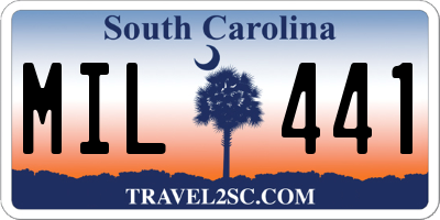 SC license plate MIL441