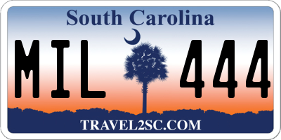 SC license plate MIL444