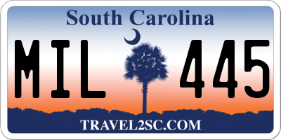 SC license plate MIL445