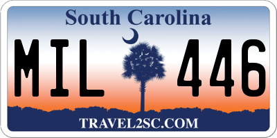 SC license plate MIL446