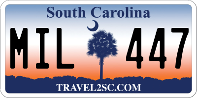 SC license plate MIL447