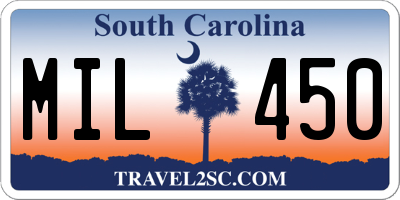 SC license plate MIL450