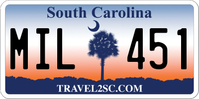 SC license plate MIL451