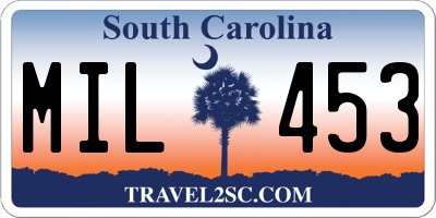 SC license plate MIL453
