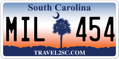 SC license plate MIL454