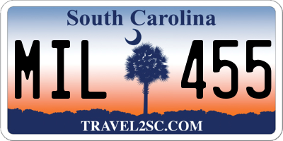 SC license plate MIL455