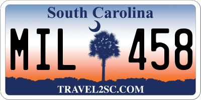 SC license plate MIL458