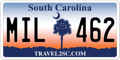 SC license plate MIL462