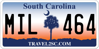 SC license plate MIL464