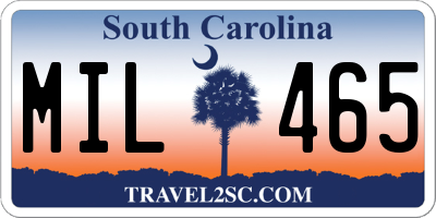 SC license plate MIL465