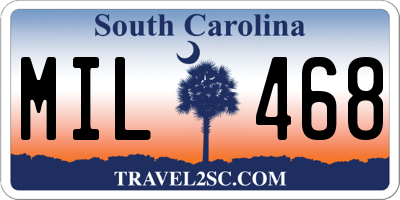SC license plate MIL468