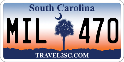 SC license plate MIL470