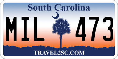 SC license plate MIL473