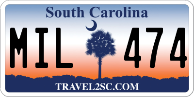 SC license plate MIL474