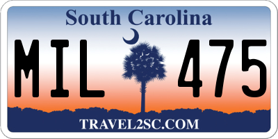 SC license plate MIL475