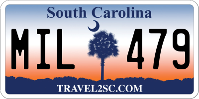 SC license plate MIL479