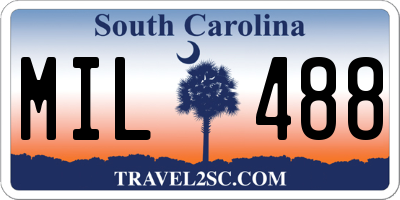 SC license plate MIL488