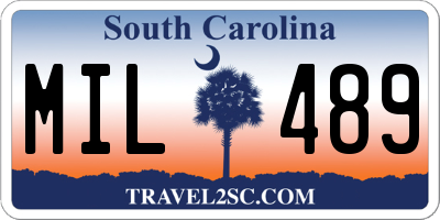 SC license plate MIL489