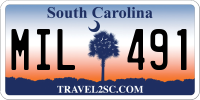 SC license plate MIL491