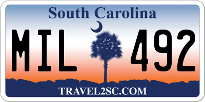 SC license plate MIL492