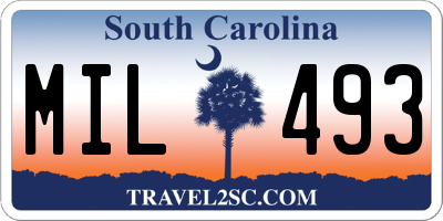 SC license plate MIL493