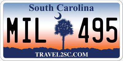 SC license plate MIL495