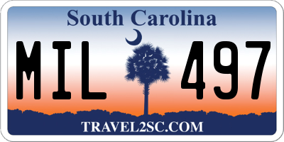 SC license plate MIL497