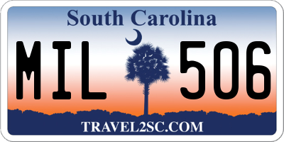 SC license plate MIL506
