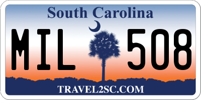 SC license plate MIL508