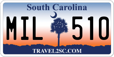 SC license plate MIL510