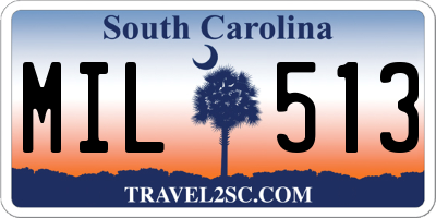 SC license plate MIL513