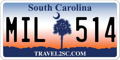 SC license plate MIL514