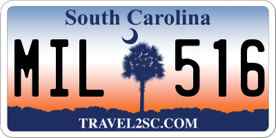 SC license plate MIL516