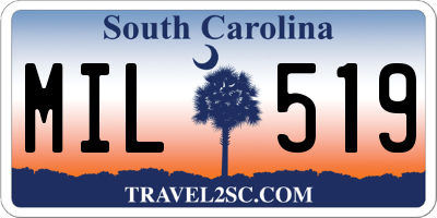 SC license plate MIL519
