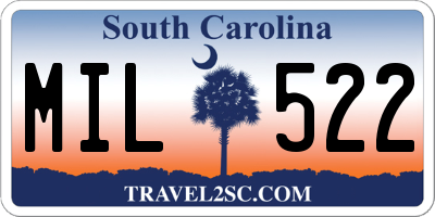 SC license plate MIL522