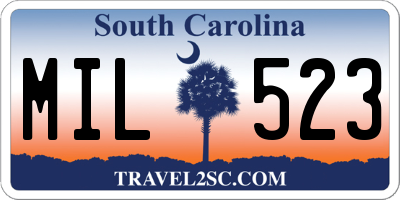 SC license plate MIL523