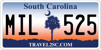 SC license plate MIL525