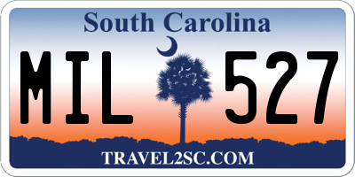 SC license plate MIL527