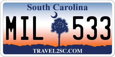 SC license plate MIL533